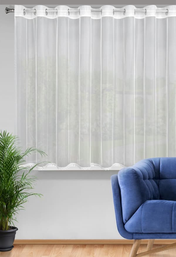 Færdiglavet gardin med øjer MAYA 300x145 Eurofirany hvid
