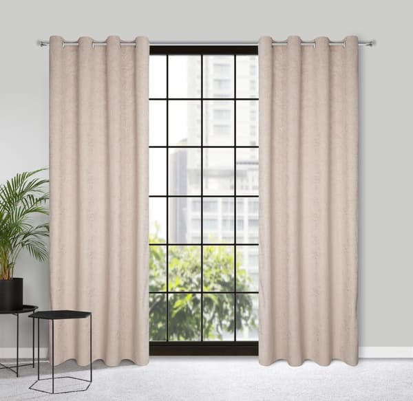 Færdiglavet gardin med øjer OCTAVIA 140x250 Eurofirany beige