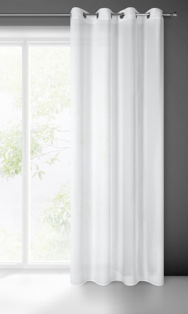 Færdiglavet gardin med øjer ESTEL 140x250 Eurofirany hvid