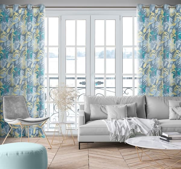 Færdiglavet gardin med øjer LENA 140x250 Eurofirany ask/gul