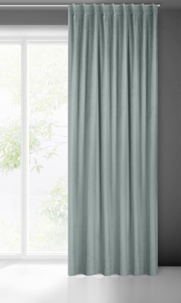 Färdig gardin på tejp MADLEN 140x300 Eurofirany grå