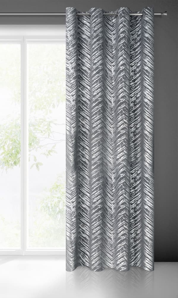 Färdig gardin med öljetter SARA 140x250 Eurofirany stål/silver