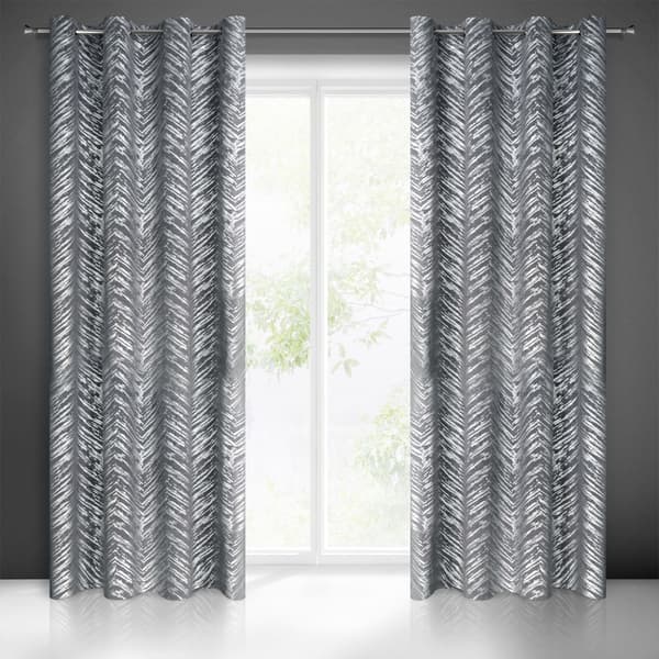 Färdig gardin med öljetter SARA 140x250 Eurofirany stål/silver