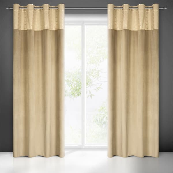Färdiggjord gardin med öljetter ELEN 140x250 Eurofirany beige/champagne