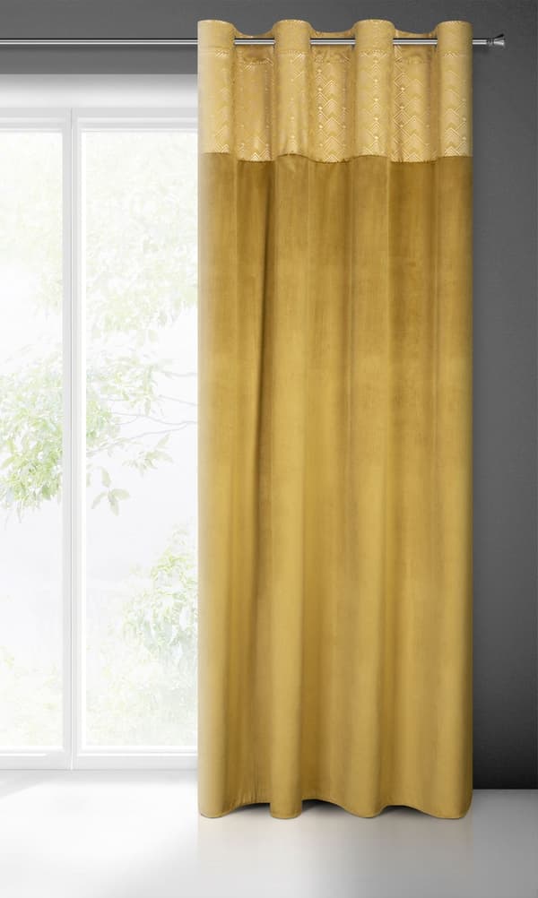Färdiggjord gardin med öljetter ELEN 140x250 Eurofirany honung/champagne