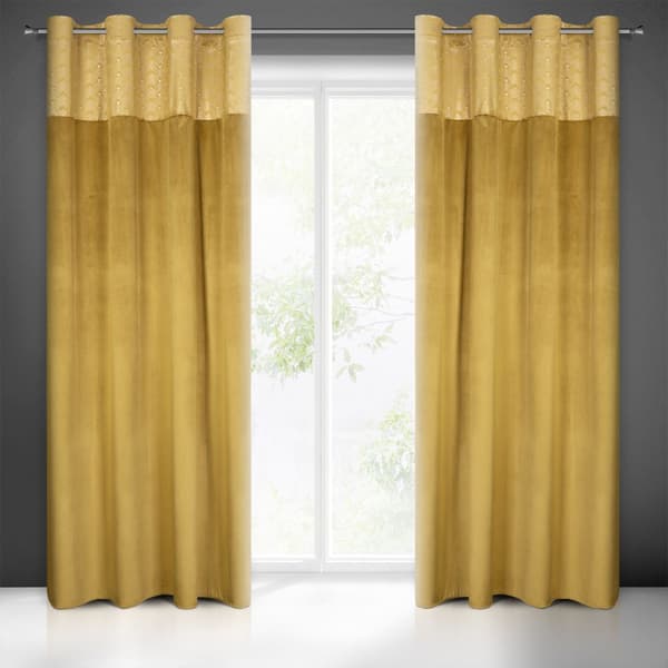 Färdiggjord gardin med öljetter ELEN 140x250 Eurofirany honung/champagne
