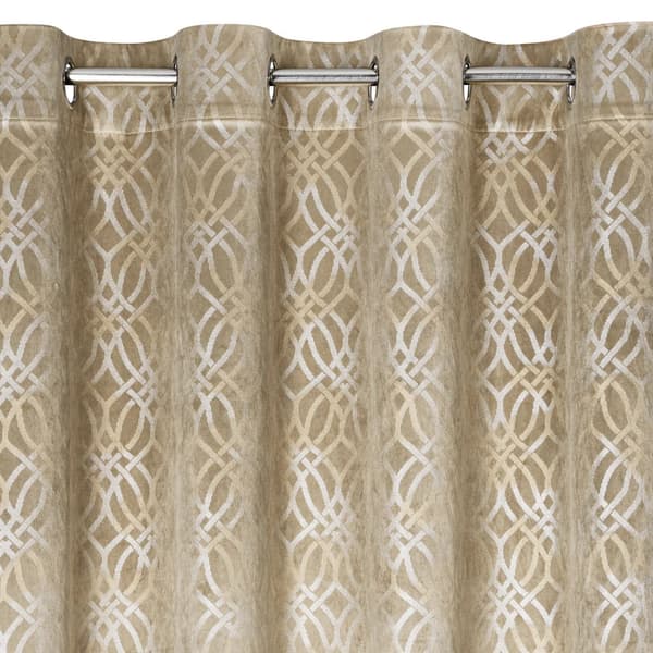 Færdiglavet gardin med øjer ARETA 140x250 Eurofirany beige/sølv