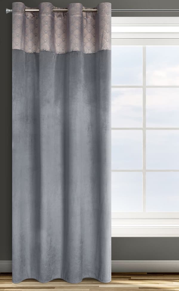 Færdiglavet gardin med øjer AGNES 140x250 Design91 grafit/guld