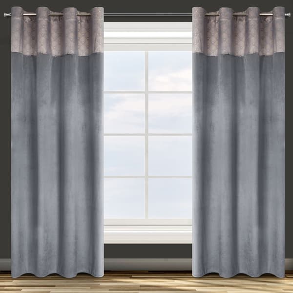 Færdiglavet gardin med øjer AGNES 140x250 Design91 grafit/guld