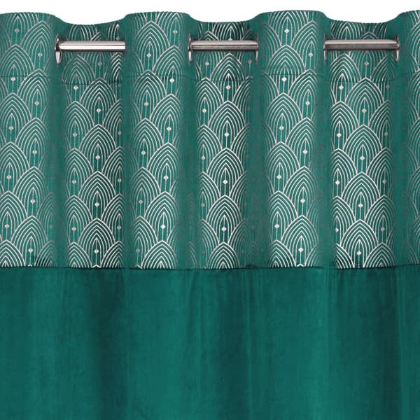 Færdiglavet gardin med øjer AGNES 140x250 Design91 turkis/guld