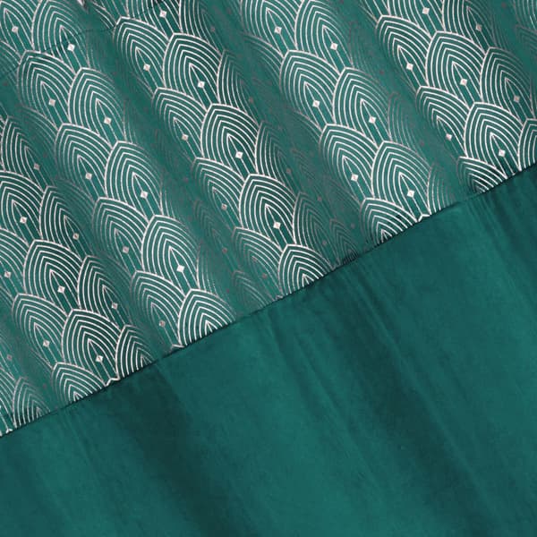 Færdiglavet gardin med øjer AGNES 140x250 Design91 turkis/guld