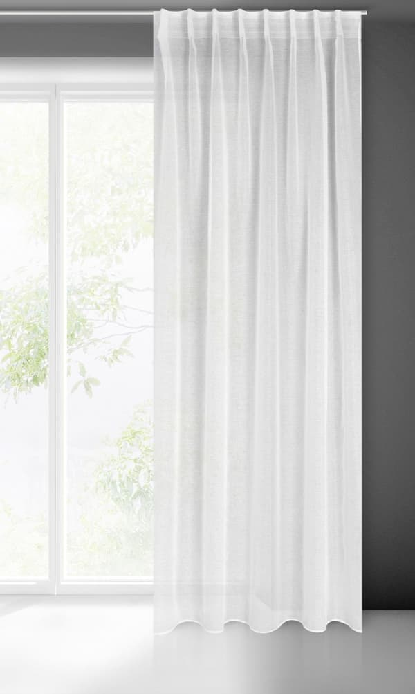 Färdig gardin på tejp LAYLA 140x300 Eurofirany vit