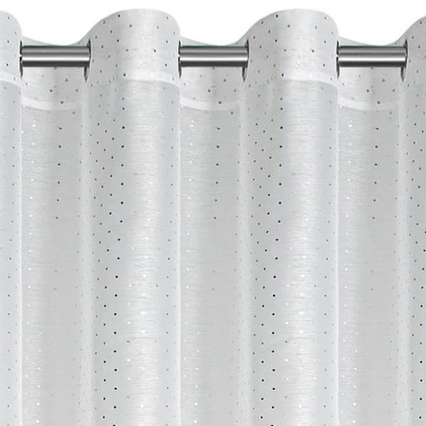 Färdig gardin med öljetter SIBEL 300x160 Eurofirany vit/silver