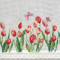 Pikkukuva 3 / 9: Valmiit verhot verhoteipillä STELLA 150x30 Eurofirany valkoiset punaiset vihreät tulppaanit