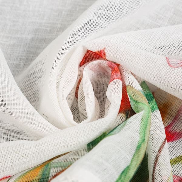 Valmiit verhot verhoteipillä STELLA 150x30 Eurofirany valkoiset punaiset vihreät tulppaanit