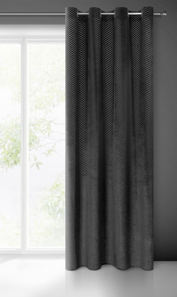 Färdig gardin med öljetter LUSSI 140x250 Eurofirany svart