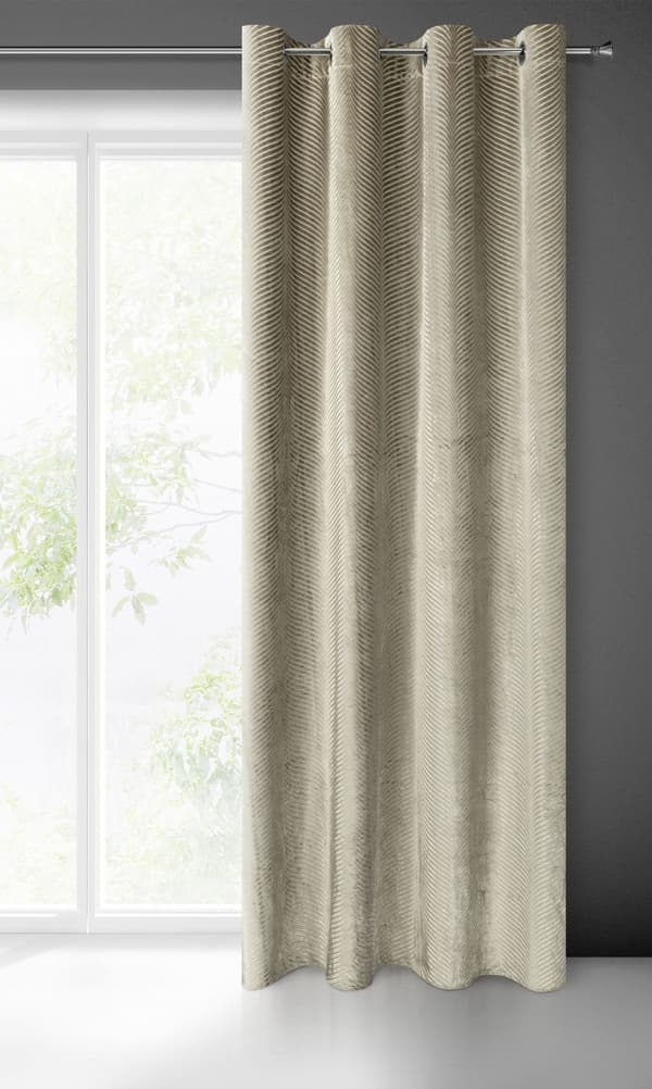 Færdiglavet gardin med øjer LUSSI 140x250 Eurofirany mørk beige