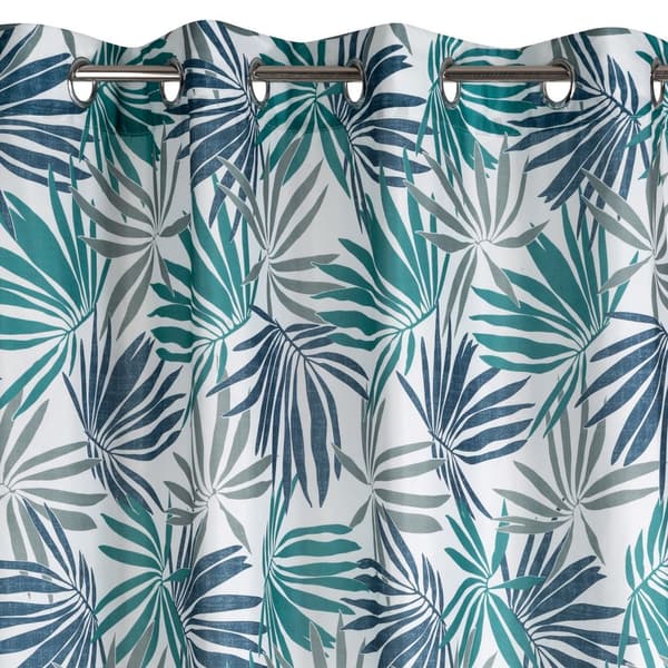 Færdiglavet gardin med øjer ELINA 140x250 Design91 hvid/turkis