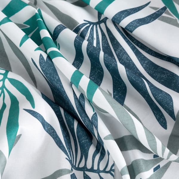 Færdiglavet gardin med øjer ELINA 140x250 Design91 hvid/turkis