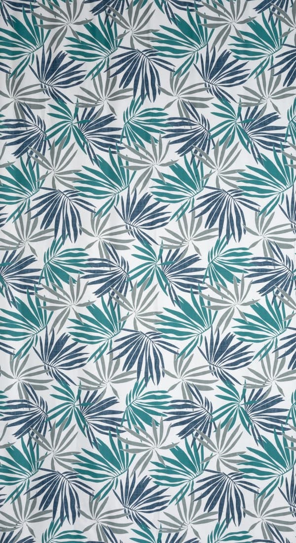 Færdiglavet gardin med øjer ELINA 140x250 Design91 hvid/turkis