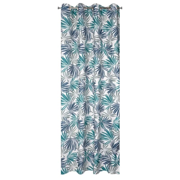 Færdiglavet gardin med øjer ELINA 140x250 Design91 hvid/turkis