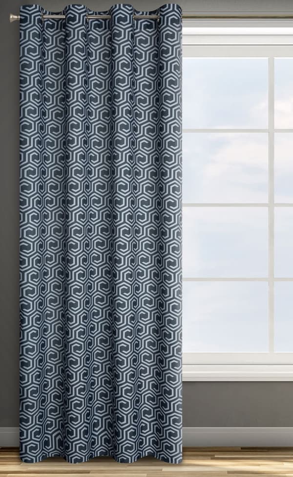 Færdiglavet gardin med øjer JULIET 140x250 Design91 grafit / sølv