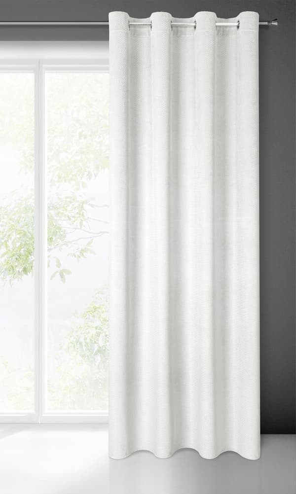 Færdiglavet gardin med øjer ELIZA 140x250 Eurofirany hvid