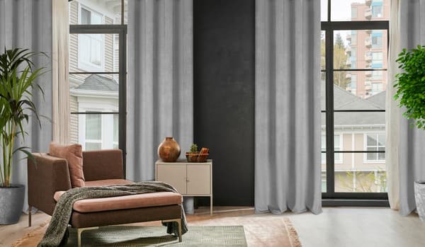 Färdig gardin med öljetter ELIZA 140x250 Eurofirany grå