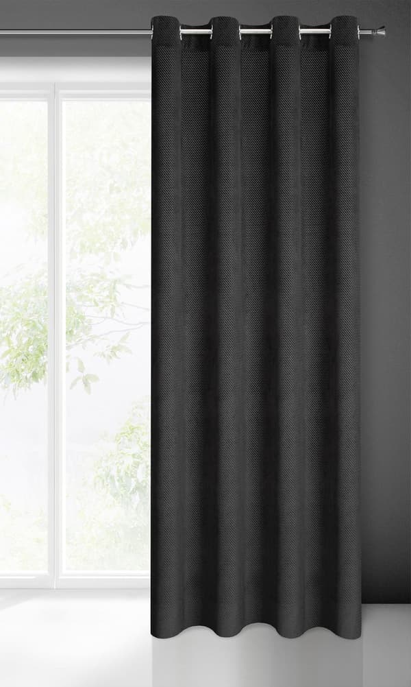 Färdig gardin med öljetter ELIZA 140x250 Eurofirany svart