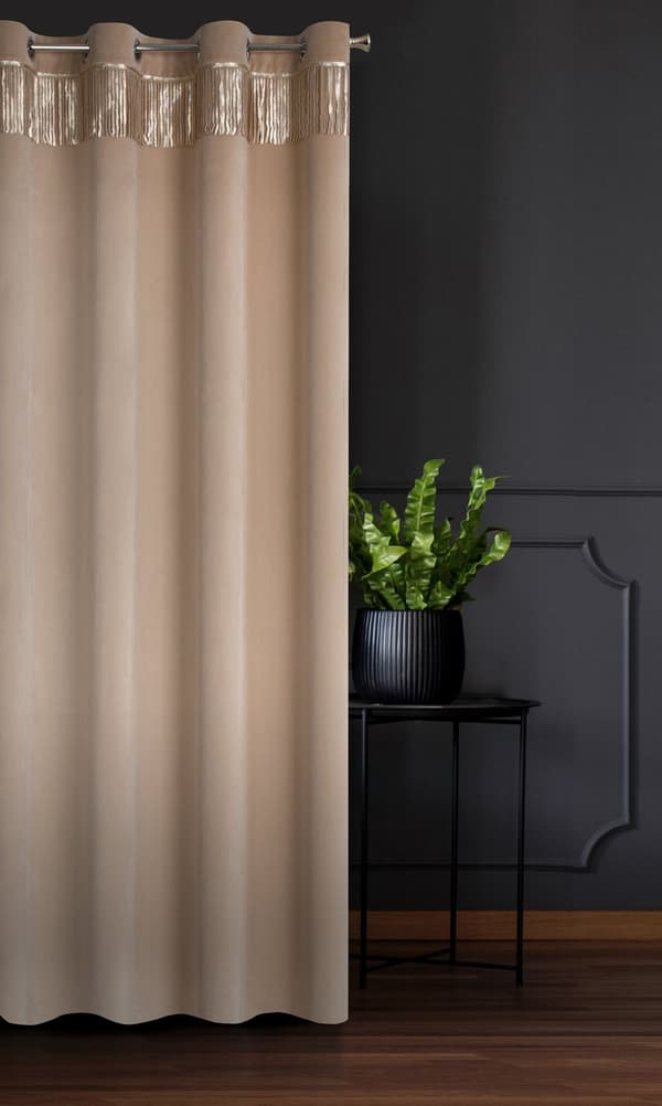Valmis verho silmukoilla JASPER 140x250 Eurofirany beige/samppanja