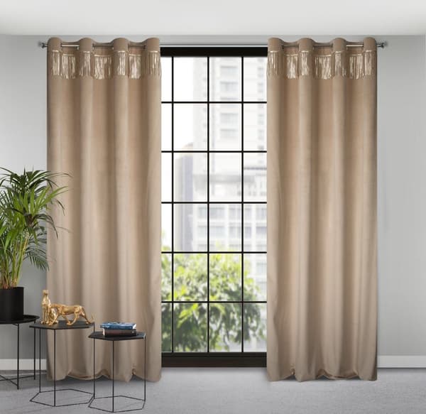 Valmis verho silmukoilla JASPER 140x250 Eurofirany beige/samppanja