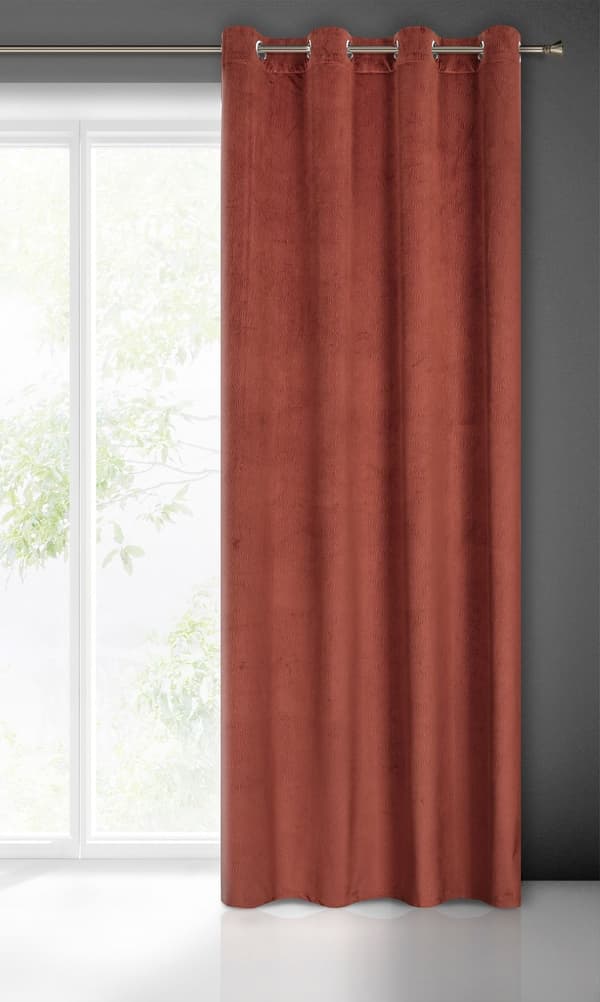Færdiglavet gardin med øjer LILI 140x250 Eurofirany mahogni