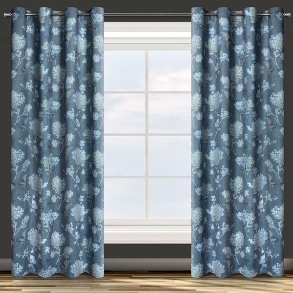 Færdiglavet gardin med øjer ANDY 140x250 Design91 blå/beige