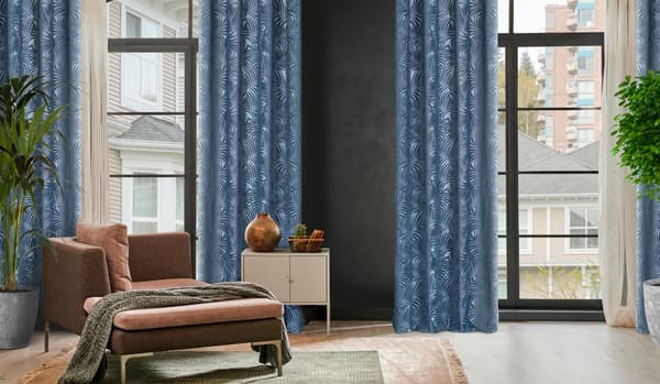 Valmis verho silmukoilla LIVIA 140x250 Eurofirany tummansininen