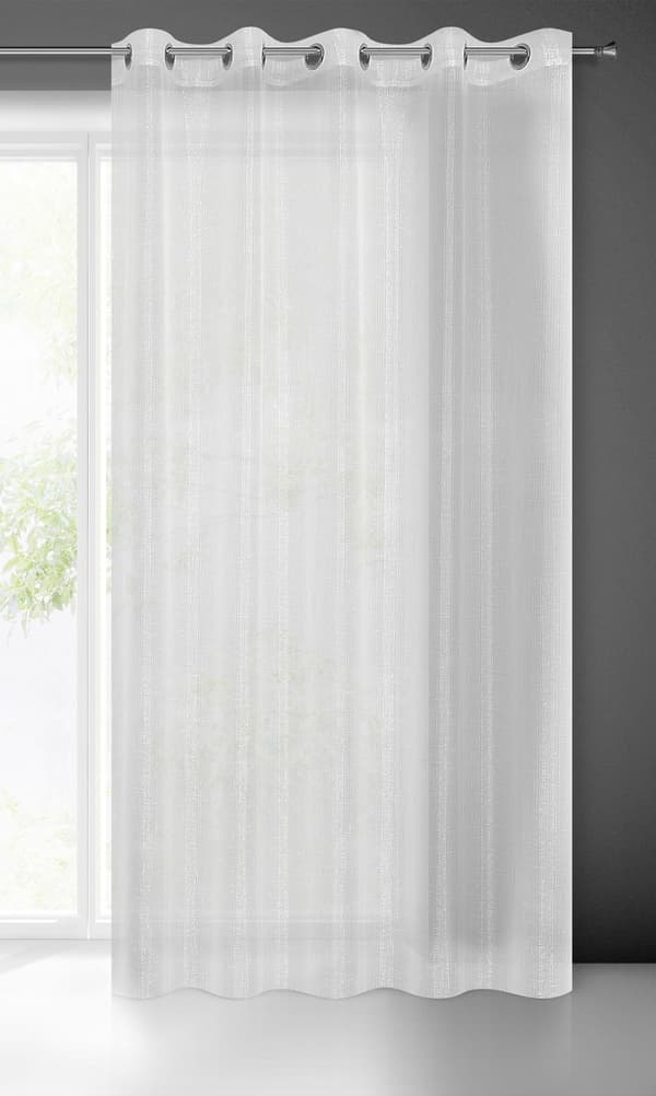Färdig gardin med öljetter EMMA 290x250 Eurofirany vit/silver