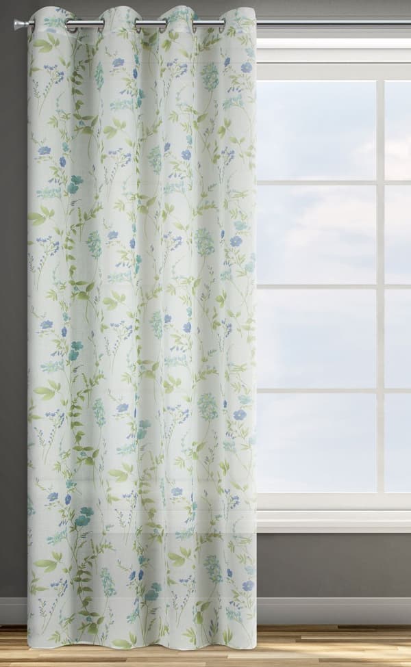 Færdiglavet gardin med øjer MIA 140x250 Design91 hvid/blå
