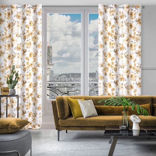 Færdiglavet gardin med øjer CAREN 140x250 Eurofirany hvid/beige