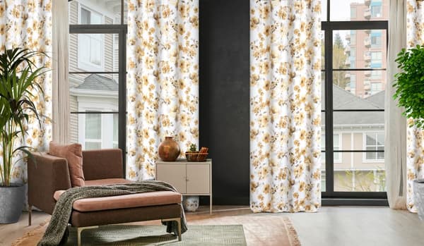 Færdiglavet gardin med øjer CAREN 140x250 Eurofirany hvid/beige