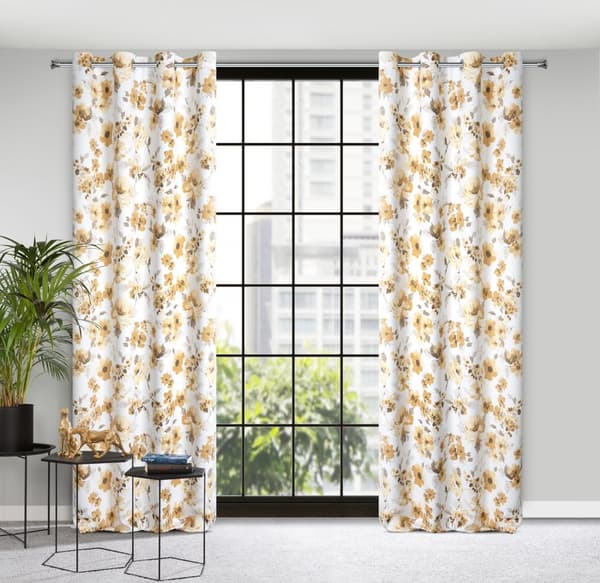 Færdiglavet gardin med øjer CAREN 140x250 Eurofirany hvid/beige