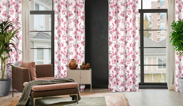 Färdig gardin med öljetter CAREN 140x250 Eurofirany vit/pulver