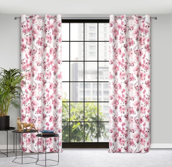 Färdig gardin med öljetter CAREN 140x250 Eurofirany vit/pulver