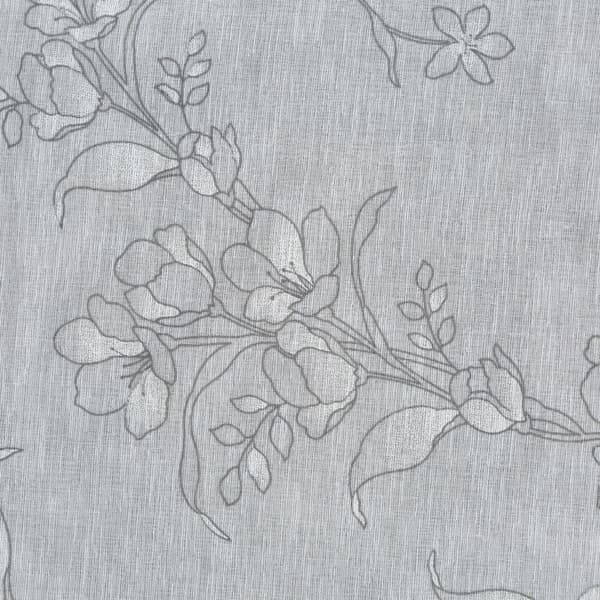 Færdiglavet gardin med øjer FIORE 140x250 Eurofirany askegrå med blomster