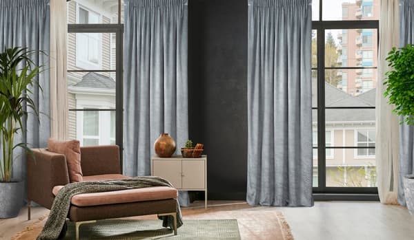 Færdiglavet gardin på tape RIVA 140x270 Eurofirany grafit