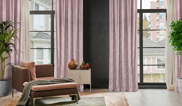 Færdiglavet gardin på tape RIVA 140x270 Eurofirany pink