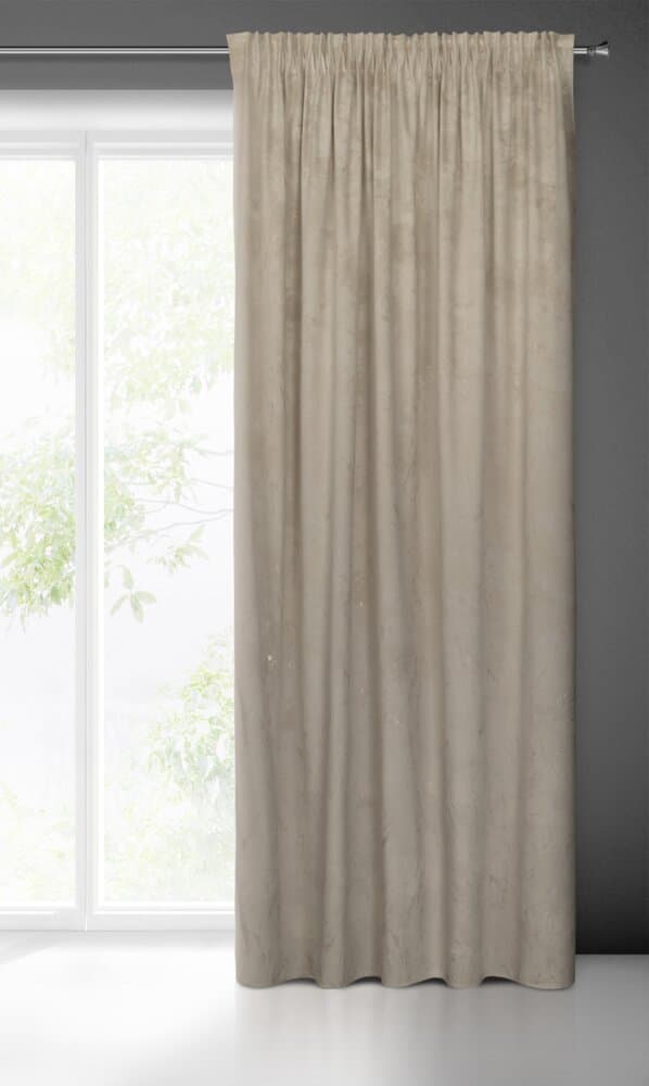Färdiggjord gardin på tejp NADIA 140x300 Eurofirany beige guld