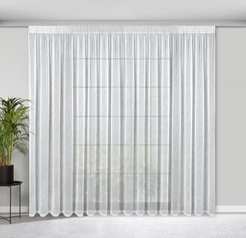 Färdig gardin på tejp KELLY 300x250 Eurofirany vit