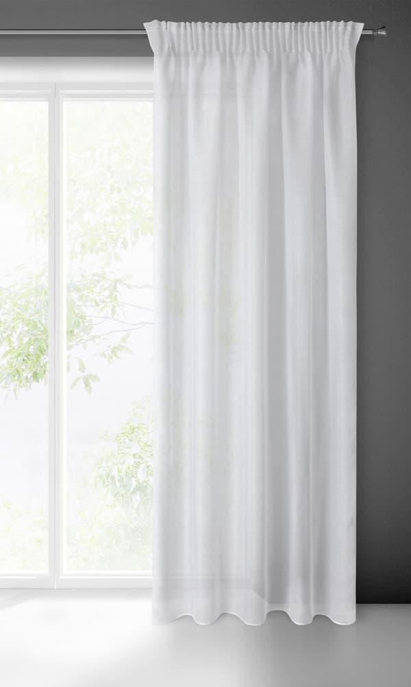 Färdig gardin på tejp REBECCA 140x250 Eurofirany vit