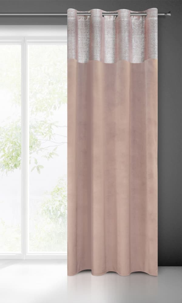 Valmis verho silmukoilla PERI 140x250 Eurofirany puuteri pinkki