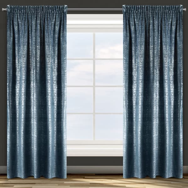 Færdiglavet gardin på tape CYPERN 140x270 Design91 marineblå