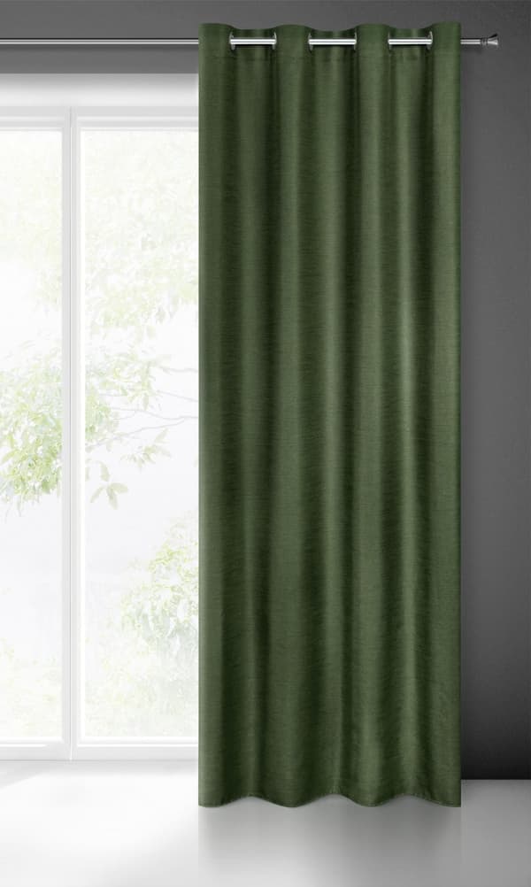 Færdiglavet gardin med øjer STYLE 140x250 Eurofirany mørkegrøn